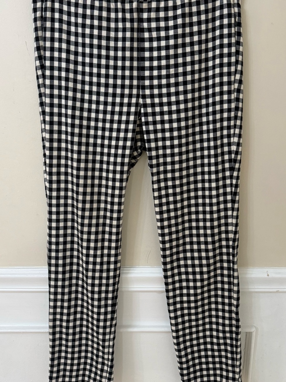 J Jill Essential Cotton Stretch Black & White Gingham Chinos size 6